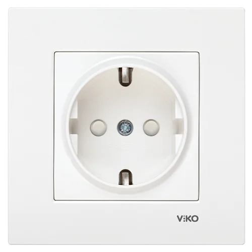 Viko 90967042 Karre/Meridian Beyaz Topraklı Priz - Çerçevesiz Çocuk Korumalı - 1