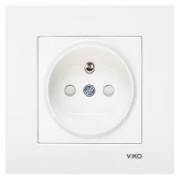 Viko 90967045 Karre/Meridian Beyaz Çocuk Korumalı Mekanizma UPS Priz - Çerçevesiz - 1