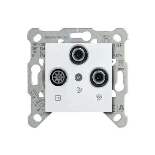 Viko 90967052 Karre/Meridian Beyaz Uydu Prizi Geçişli (SAT-TV-RD) 13dB - Çerçevesiz - 1