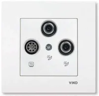 Viko 90967053 Viko Karre/Meridian Beyaz TV SAT - SAT Mekanizma - Çerçevesiz - 1