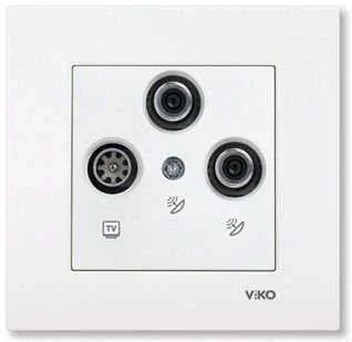 Viko 90967053 Viko Karre/Meridian Beyaz TV SAT - SAT Mekanizma - Çerçevesiz - 1