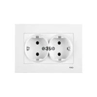 Viko 90967056 Karre/Meridian Beyaz İkili Topraklı Priz Mekanizma - Çerçevesiz - 1