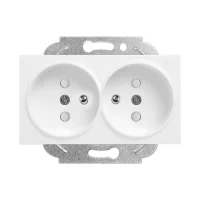 Viko 90967057 Karre/Meridian Beyaz İkili Çocuk Korumalı Topraklı UPS Priz - Çerçevesiz - 1