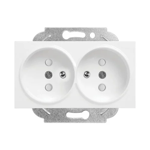 Viko 90967057 Karre/Meridian Beyaz İkili Çocuk Korumalı Topraklı UPS Priz - Çerçevesiz - 1