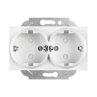 Viko 90967058 Karre/Meridian Beyaz İkili Çocuk Korumalı Topraklı Priz - Çerçevesiz - 1