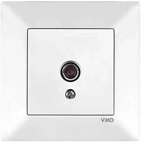 Viko 90967060 Karre/Meridian Beyaz TV Prizi Geçişli 12dB - Çerçevesiz - 1