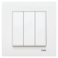 Viko 90967068 Karre/Meridian Beyaz Üçlü Anahtar Mekanizma - Çerçevesiz - 1