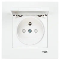 Viko 90967070 Karre/Meridian Beyaz Kapaklı Çocuk Korumalı Mekanizma UPS Priz - Çerçevesiz - 1