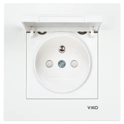 Viko 90967070 Karre/Meridian Beyaz Kapaklı Çocuk Korumalı Mekanizma UPS Priz - Çerçevesiz - 1