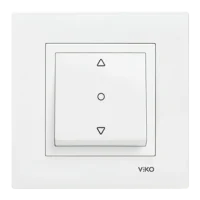 Viko 90967072 Karre/Meridian Tek Düğmeli Jaluzi Mekanizma Beyaz Renk - Çerçevesiz - 1