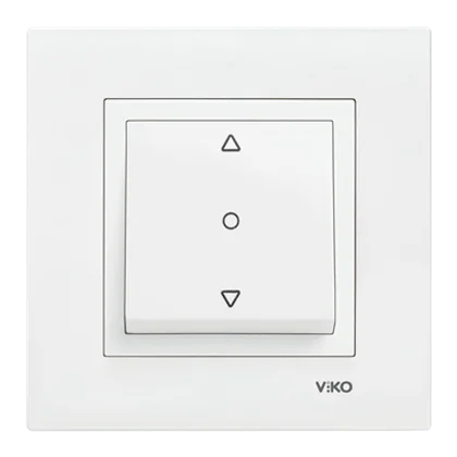 Viko 90967072 Karre/Meridian Tek Düğmeli Jaluzi Mekanizma Beyaz Renk - Çerçevesiz - 1