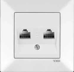 Viko 90967079 Karre/Meridian Beyaz İkili Data Cat6 Mekanizma - Çerçevesiz - 1