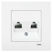 Viko 90967081 Karre/Meridian Beyaz Data + Nümeris Cat6+Cat3 Mekanizma - Çerçevesiz - 1