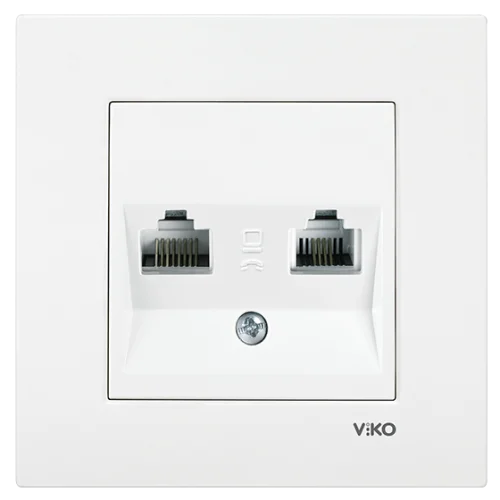 Viko 90967081 Karre/Meridian Beyaz Data + Nümeris Cat6+Cat3 Mekanizma - Çerçevesiz - 1