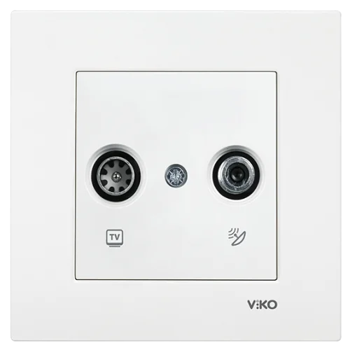 Viko 90967085 Viko Karre/Meridian Beyaz TV-SAT Sonlu Mekanizma - Çerçevesiz - 1