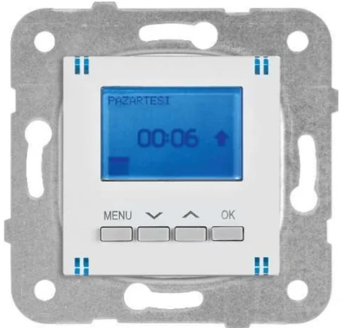 Viko 90967133 Karre Meridian Beyaz Dijital Jaluzi Kon Anh Mekanizma+Düğme Kapak - 1