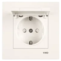 Viko 90967212 Karre/Meridian Krem Kapaklı Topraklı Priz Çocuk Koruma Mekanizma - Çerçevesiz - 1