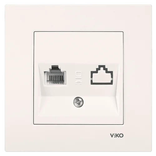 Viko 90967213 Karre/Meridian Krem Tekli Nümeris Cat3 Mekanizma - Çerçevesiz - 1