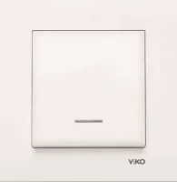 Viko 90967219 Karre/Meridian Krem Işıklı Anahtar Mekanizma - Çerçevesiz - 1