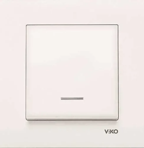 Viko 90967219 Karre/Meridian Krem Işıklı Anahtar Mekanizma - Çerçevesiz - 1