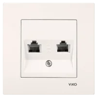 Viko 90967233 Karre/Meridian Krem İkili Nümeris Cat3 Mekanizma - Çerçevesiz - 1