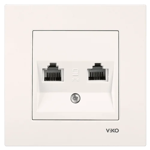 Viko 90967233 Karre/Meridian Krem İkili Nümeris Cat3 Mekanizma - Çerçevesiz - 1