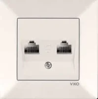 Viko 90967234 Karre/Meridian Krem İkili Data Cat5e Mekanizma - Çerçevesiz - 1