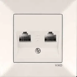 Viko 90967234 Karre/Meridian Krem İkili Data Cat5e Mekanizma - Çerçevesiz - 1