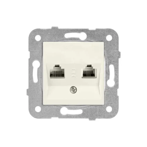 Viko 90967235 Karre/Meridian Krem Data-Nümeris Telefon Prizi (RJ45 Cat5E - RJ11) - Çerçevesiz - 1