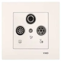 Viko 90967241 Viko Karre/Meridian Krem Uydu SAT Sonlu Mekanizma - Çerçevesiz - 1