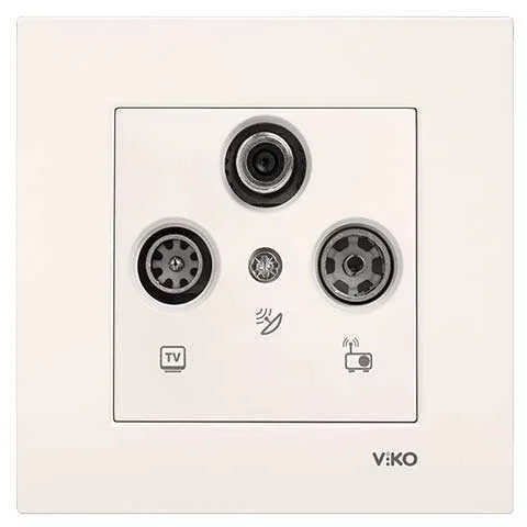 Viko 90967241 Viko Karre/Meridian Krem Uydu SAT Sonlu Mekanizma - Çerçevesiz - 1