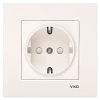 Viko 90967242 Karre/Meridian Krem Topraklı Priz Çocuk Korumalı Mekanizma - Çerçevesiz - 1