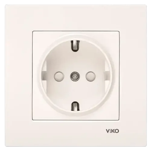 Viko 90967242 Karre/Meridian Krem Topraklı Priz Çocuk Korumalı Mekanizma - Çerçevesiz - 1