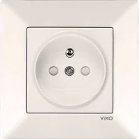 Viko 90967245 Karre/Meridian Krem Çocuk Korumalı Mekanizma UPS Priz - Çerçevesiz - 1