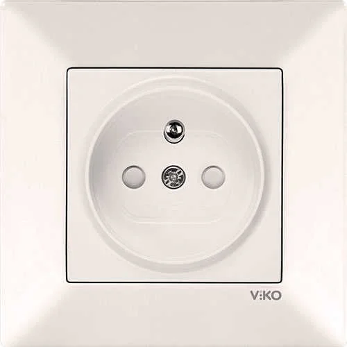 Viko 90967245 Karre/Meridian Krem Çocuk Korumalı Mekanizma UPS Priz - Çerçevesiz - 1