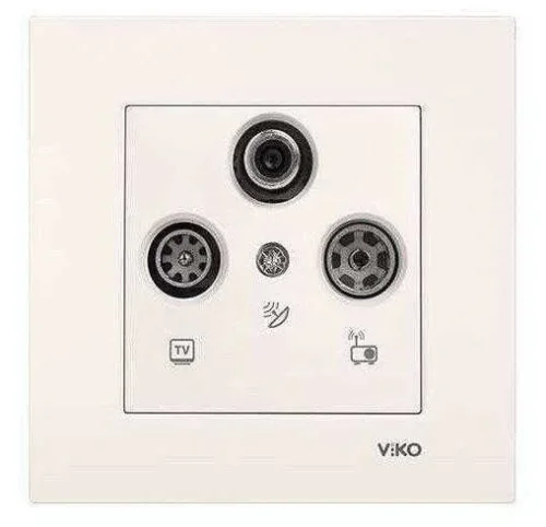 Viko 90967253 Viko Karre/Meridian Krem TV SAT - SAT Mekanizma - Çerçevesiz - 1