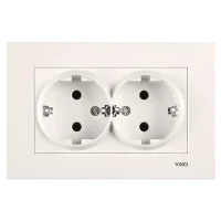 Viko 90967256 Karre/Meridian Krem İkili Topraklı Priz Mekanizma - Çerçevesiz - 1