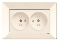 Viko 90967257 Karre Meridian Krem İkili Ups Priz Mekanizma+Düğme Kapak - 1