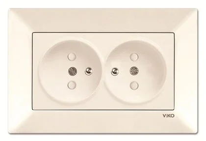 Viko 90967257 Karre Meridian Krem İkili Ups Priz Mekanizma+Düğme Kapak - 1