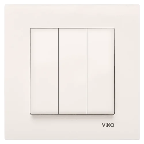 Viko 90967268 Karre/Meridian Krem Üçlü Anahtar Mekanizma - Çerçevesiz - 1