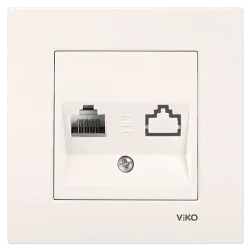 Viko 90967278 Karre/Meridian Krem Tekli Data Cat6 Mekanizma - Çerçevesiz - 1