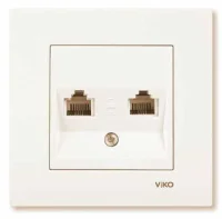 Viko 90967279 Karre/Meridian Krem İkili Data Cat6 Mekanizma - Çerçevesiz - 1