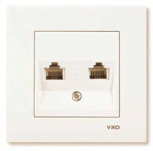 Viko 90967279 Karre/Meridian Krem İkili Data Cat6 Mekanizma - Çerçevesiz - 1