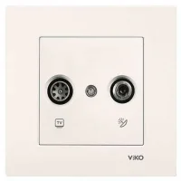 Viko 90967287 Viko Karre/Meridian Krem TV-SAT Geçişli Mekanizma - Çerçevesiz - 1