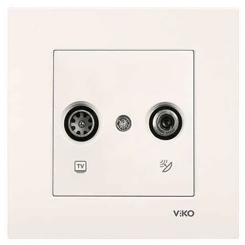 Viko 90967287 Viko Karre/Meridian Krem TV-SAT Geçişli Mekanizma - Çerçevesiz - 1