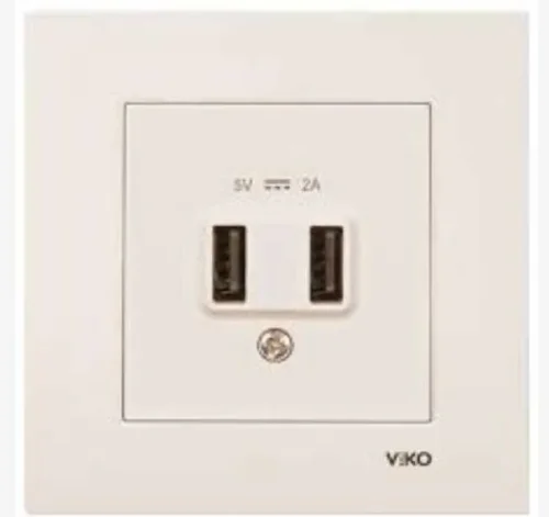Viko 90967301 Karre/Meridian 5V - 2A Krem USB Priz Mekanizma - Çerçevesiz - 1