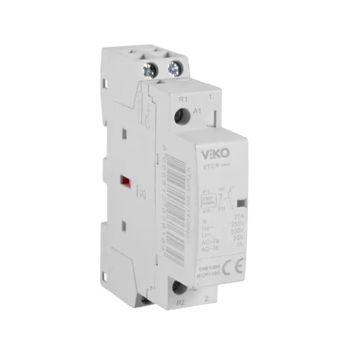 Viko VTCR-20/11 20A 2 Fazlı Yardımcı Kontaklı 1NO+1NC Modüler Kontaktör - 1