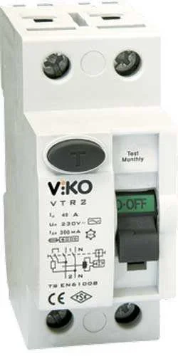 Viko VTR2-40300 2x40A 300mA AC Tip Kaçak Akım Rölesi - 1