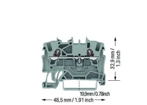 Wago 2001-1201 2,5 mm² Gri 2 İletkenli Ray Klemens - 3