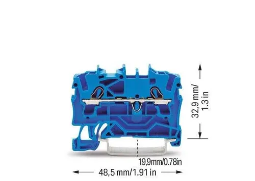 Wago 2002-1204 4 mm² Mavi 2 İletkenli Ray Klemens - 2